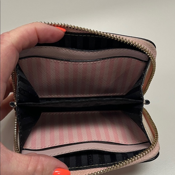 Victoria's Secret Pink and White Striped Mini Zip up Wallet - Picture 9 of 11